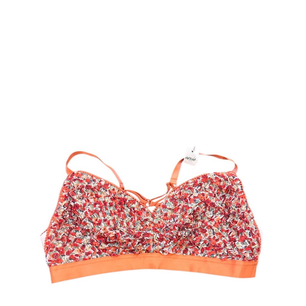 Aerie Women’s Size XL Mesh Ruffle Strappy Triangle Bralette‎ NWT